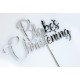 PERSONALISED CHRISTENING BAPTISM CAKE TOPPER MIRROR SILVER ACRYLIC
